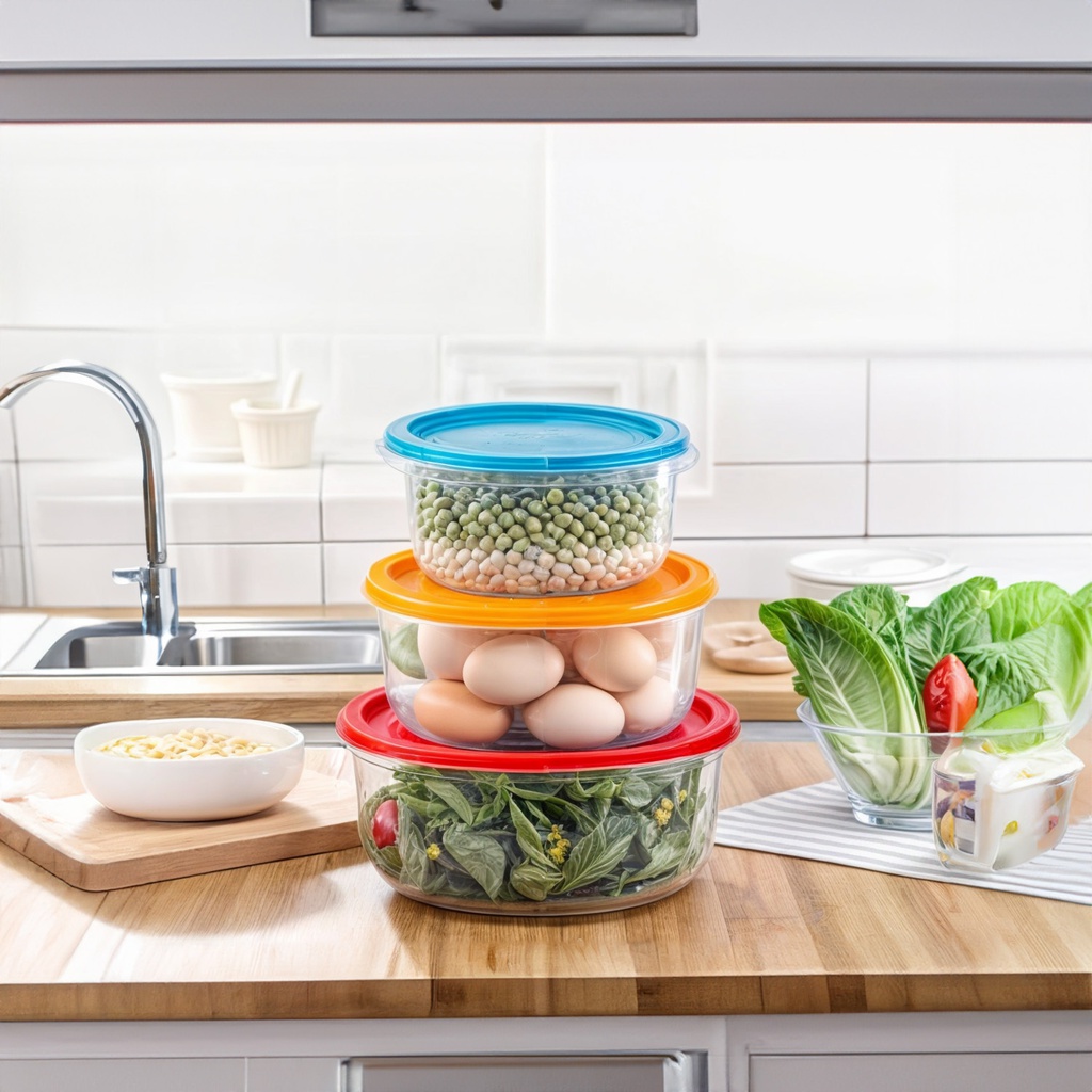 Baker's Secret 6pc Glass Food Storage Set with Lids (3/4/7 Cup)