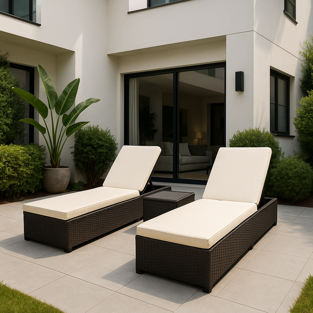 ^Royal Homes 3pc Patio Set - Includes 2 Lounge Chairs with Table