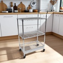 Royal Homes Mobile Shelving Cart 600 x 350 x 900 mm Chrome