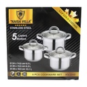 Kaisa Villa Cookware Set Stainless Steel, 6PCS/SET, 24CM+26CM+28CM