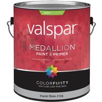 ****Valspar Medallion 100% Acrylic Paint &amp; Primer Satin Exterior House Paint, Pastel Base, 1 Gal.