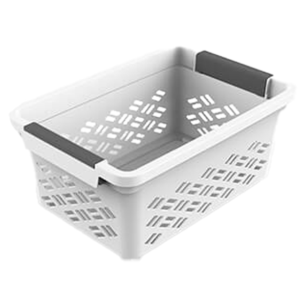 Ezy Storage Laundry Basket Large Stackable, White