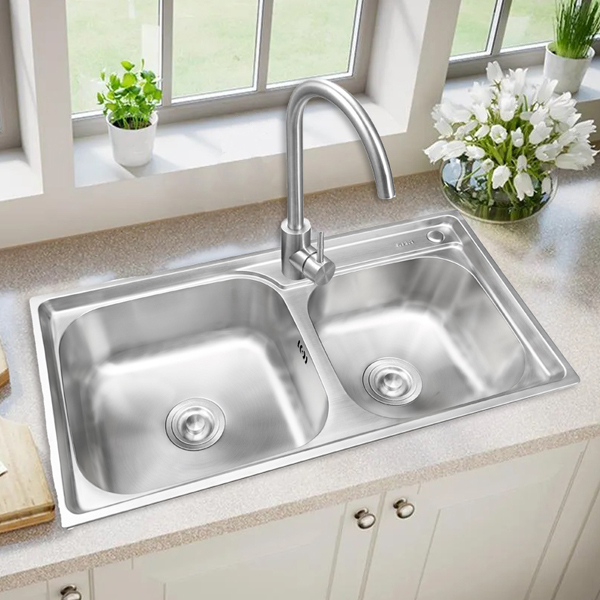 Royal Homes Topmount Double Bowl Kitchen Sink