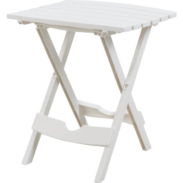 Adams Quik-Fold Rectangle Resin Folding Side Table 15 In. x 17.5 In. White