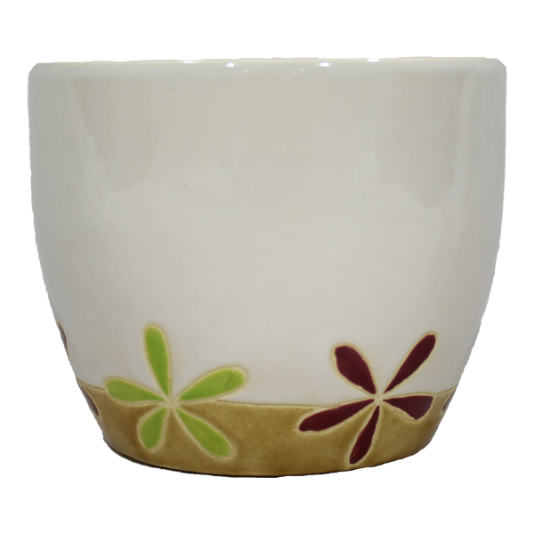 ****Classy Homes Ceramic Plant Pots Floral Multicolor L