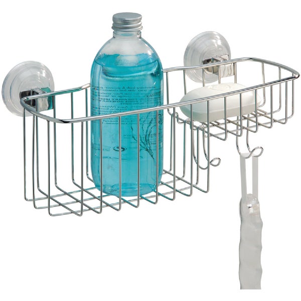 InterDesign Reo Power Lock Suction Combo Basket, Stainless Steel