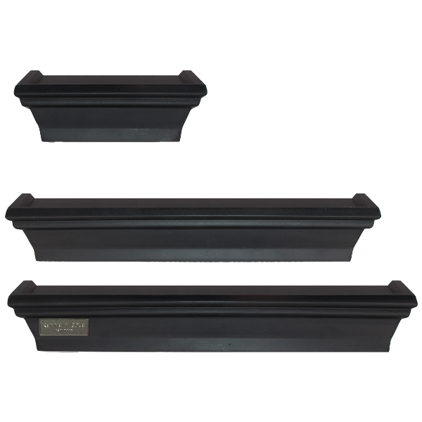 ****Kenneth Cole Wooden Wall Shelf 3-pack, Black