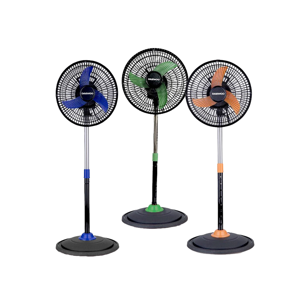 Daewoo Oscillating Standing Fan Assorted Colours 10 In.