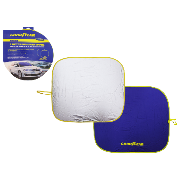 Goodyear 2pc Pop-Up Sunshade, Blue
