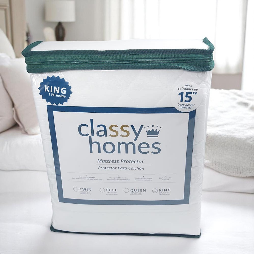 Classy Homes Mattress Protector King Quilted Microfiber