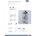 Elle Home 3-Tier Corner Basket, Satin Nickel