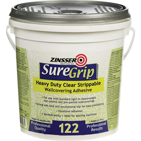 Zinsser SureGrip Heavy Duty Clear Strippable Wall Covering Adhesive 1 Gal.