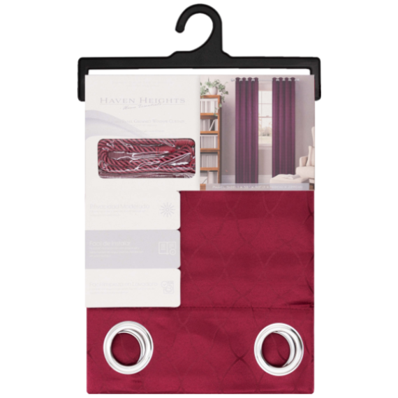 Garland Grommet Window Curtain Panel with Tie Back 55 x 90 In. Wine
