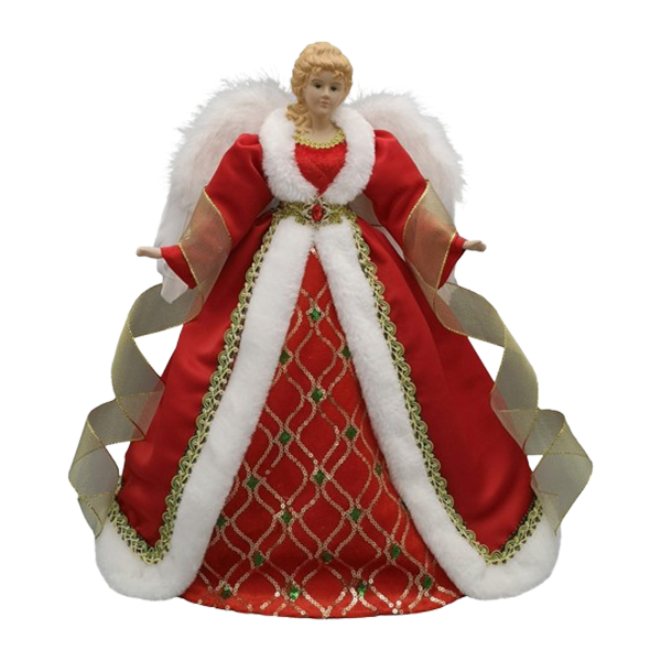 Miro Christmas Tree Topper Angel 40.6cm, Red
