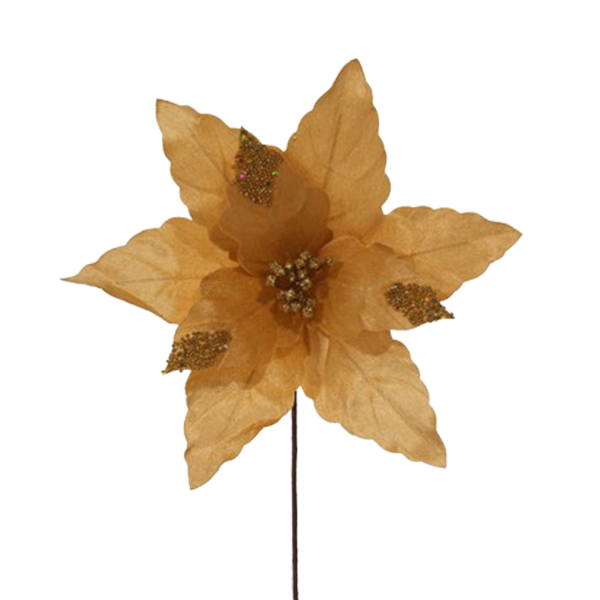 Miro Christmas Poinsettia 9P 30x30cm Gold