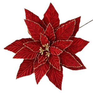 Christmas Poinsettia Stem 32cm