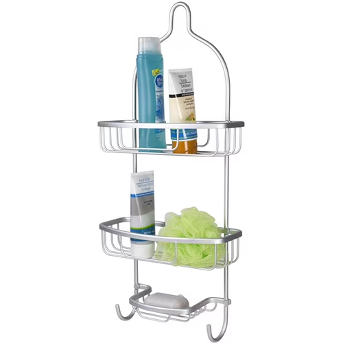 Home Basics Shower Caddy, Silver