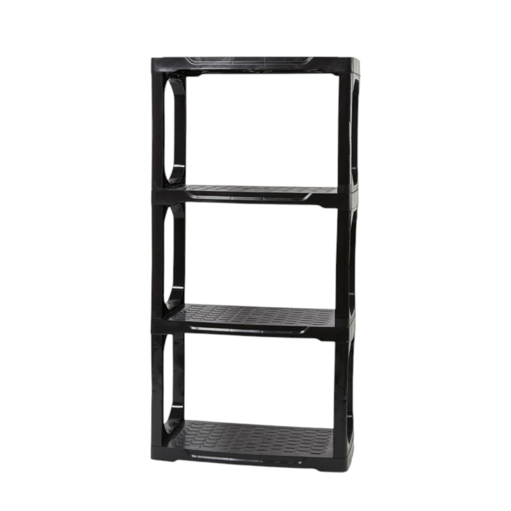 Strata 4-Tier Shelving Unit Heavy-Duty, Black