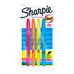 [2102110] Sharpie Pocket 4pk Highlighters Narrow Chisel Tip Multicolored