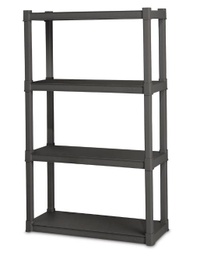 [01643V01 / 0164SLV3V / 5289426] Sterilite 4-Tier Shelving Unit 57 1/8 x 34 1/2 x 14 1/2 In., Flat Grey