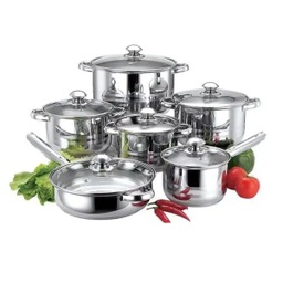 [RHYSP4-5P/ZY-132 / HHKC-POTT-01003] Royal Homes 12pc Cookware Set, Stainless Steel