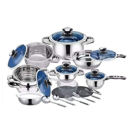 [RHYSP3-25P/ZY-132 / RHYSP3-25P / HHKC-POTT-01002] Royal Homes 25pc Cookware Set, Stainless Steel