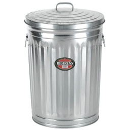 [1211] Behrens 20 Gal. Silver Trash Can with Lid