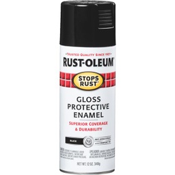 [7779-830 / 7779830] Rust-Oleum Stops Rust Gloss Black 12 Oz. Anti-Rust Spray Paint