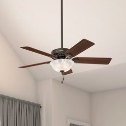 [21918] Hunter Revolutions 52In. Classic Deluxe Ceiling Fan with Light, New Bronze (C.F.M - 5562)