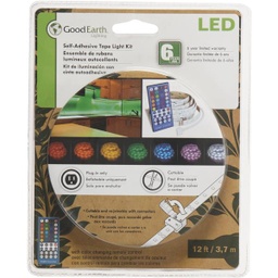 [AC1068-WHG-12LF0-G] ****Good Earth Lighting Plug-In Color Changing LED Under Cabinet Tape Light with Remote Control 12 Ft. L.