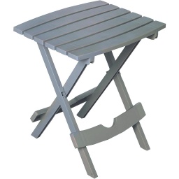 [8510-13-3934 / 258503] Adams Quik-Fold Rectangle Resin Folding Side Table 15 In. x 17.5 In., Gray