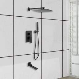 [QY-5801 /RHFB 5801B RHSS17975] Royal Homes Shower Set, Black