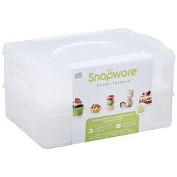 [1111577] ****Snapware Total Solution Plastic Food Storage Containers 1.34 Cup Square with Four Latch Locking Lids - 2 pack