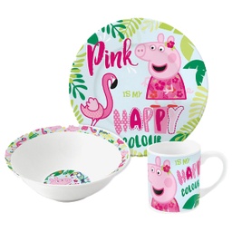 [20165] ****Disney Peppa Pig 3pc Ceramic Snack Set