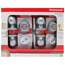 [8102206] ****Honeywell Ball Knob Home Security Kit, Satin Chrome