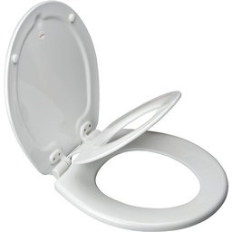 [88SLOW 000] Mayfair NextStep2 Round Closed WhisperClose White Enameled Wood Toilet Seat