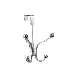 [53370] iDesign York Lyra Over-The-Door Quad Hook, Chrome