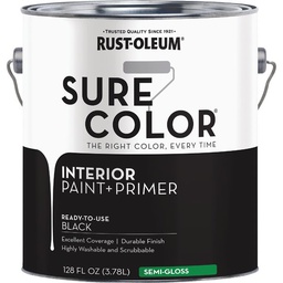 [380228] ****Rust-Oleum Sure Color Semi-Gloss Black Interior Wall Paint and Primer, Gallon