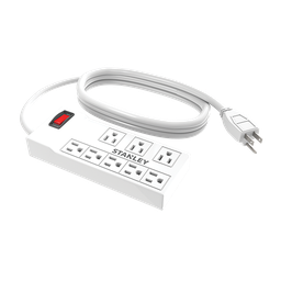[30012] Stanley Powermax 8-OutletPower Strip, White 4 Ft.