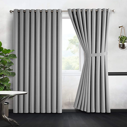 [715-BO-GREY CHBC27787] Classy Homes Blackout Curtains 52In.x90In.