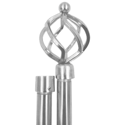 [722-A1012-84120CHSIL-P CHCR28532 / 1434293] Classy Homes Curtain Rod 84-120 In., Champagne Silver - Painted