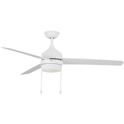 [1006106568 / YG419BWH] Home Decorators Collection Carrington II LED Indoor/Outdoor Ceiling Fan with Light 60 In. White (C.F.M - 6372)