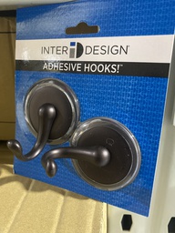 [55071ES /55071] iDesign York Medium Self-Adhesive Hooks, Bronze - Set of 2