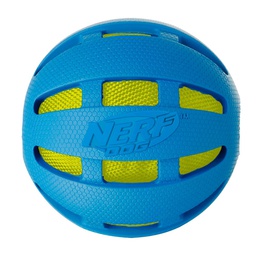 [5126] Nerf Dog Rubber Checker Squeak Crunch Ball 3.8 In.