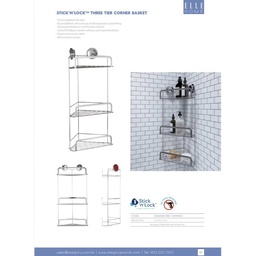 [EBFHW290841] Elle Home 3-Tier Corner Basket, Satin Nickel